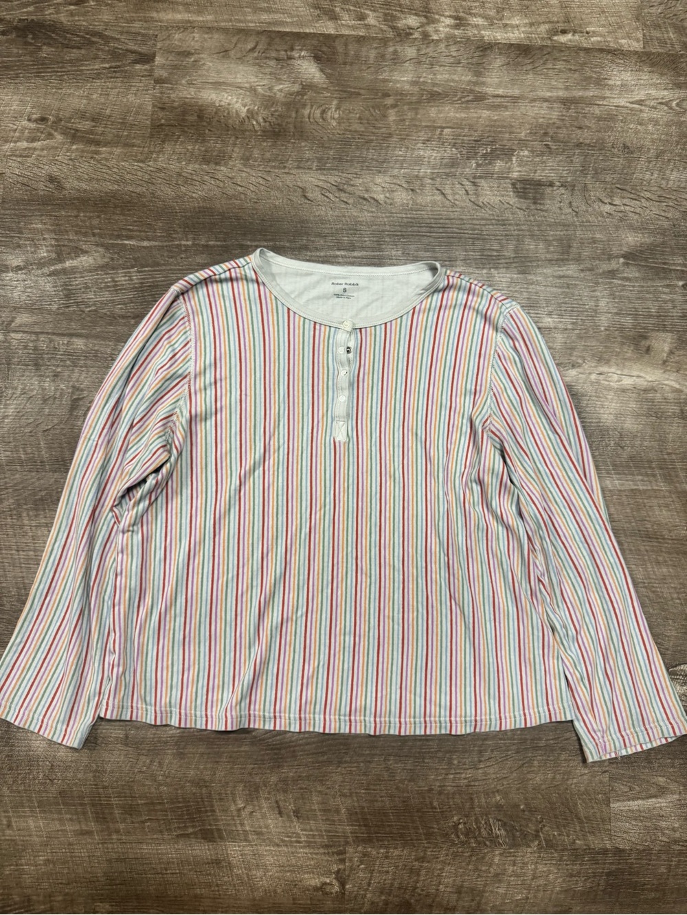 Roller Rabbit Long Sleeve Striped Pajama Top Size Small
